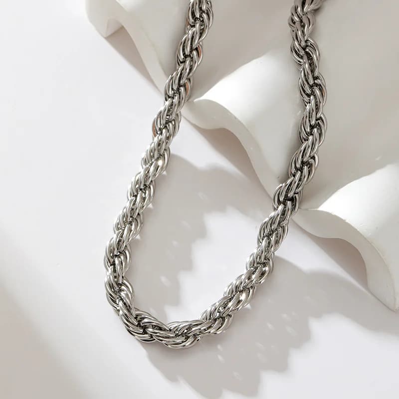 8mm チャンキーチェーンネックレス 18Kゴールドメッキ