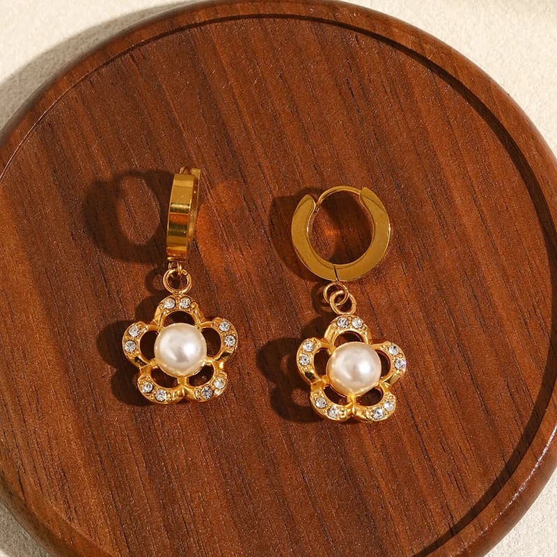 不規則パール タッセル ドロップピアス