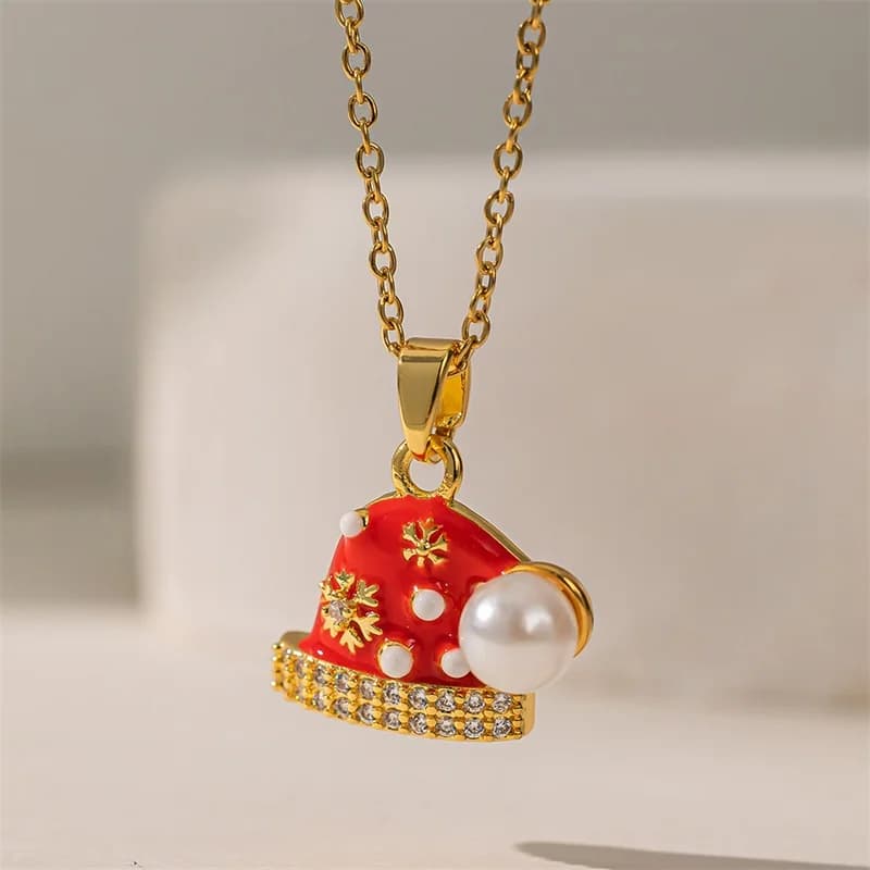 ステンレス製 クリスマスモチーフ ペンダント ネックレス