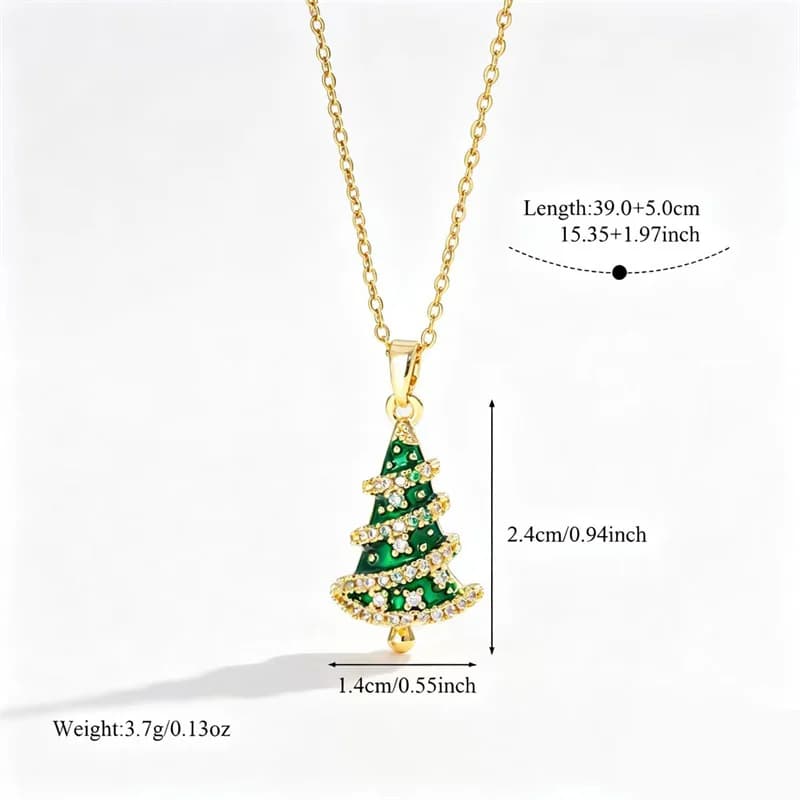 ステンレス製 クリスマスツリー ペンダント ネックレス