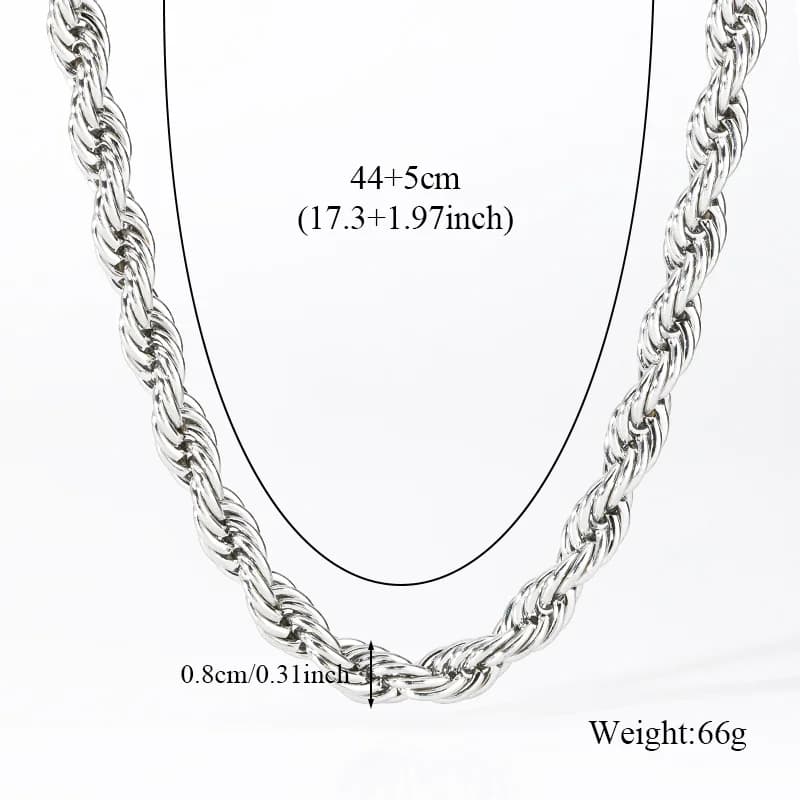 8mm チャンキーチェーンネックレス 18Kゴールドメッキ