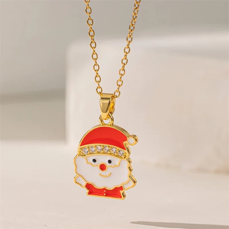 ステンレス製 クリスマスモチーフ ペンダント ネックレス