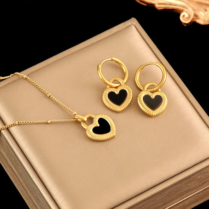 スター フラワー ベア ネックレス＆ピアス セット